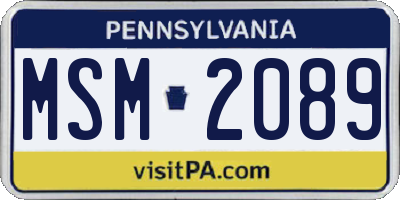 PA license plate MSM2089