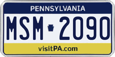 PA license plate MSM2090