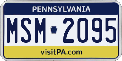 PA license plate MSM2095