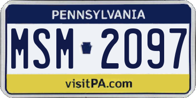 PA license plate MSM2097