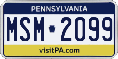 PA license plate MSM2099