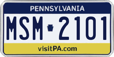 PA license plate MSM2101