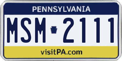 PA license plate MSM2111