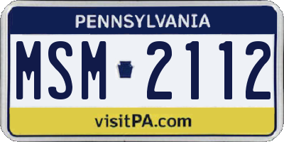 PA license plate MSM2112