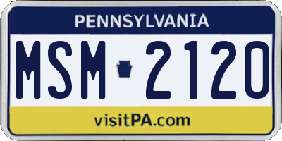 PA license plate MSM2120
