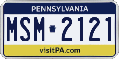 PA license plate MSM2121