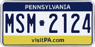 PA license plate MSM2124
