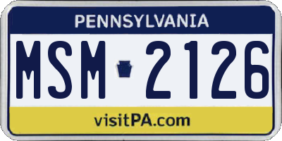 PA license plate MSM2126