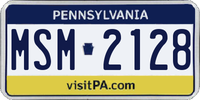 PA license plate MSM2128