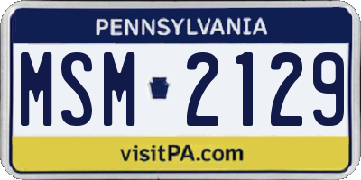 PA license plate MSM2129