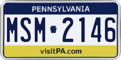 PA license plate MSM2146