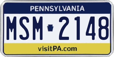 PA license plate MSM2148