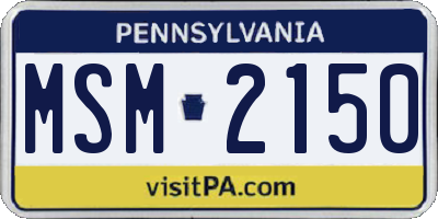 PA license plate MSM2150