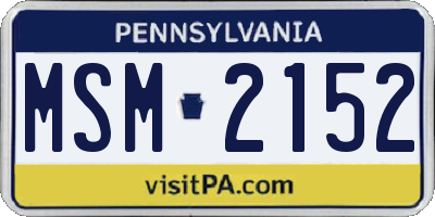 PA license plate MSM2152
