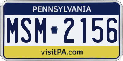 PA license plate MSM2156