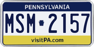 PA license plate MSM2157
