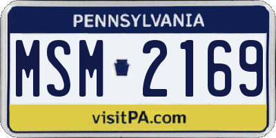 PA license plate MSM2169