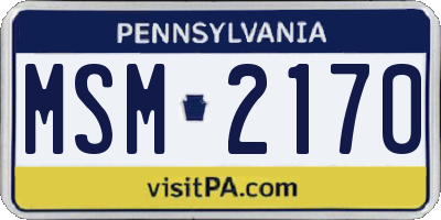 PA license plate MSM2170