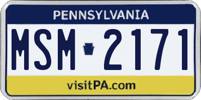 PA license plate MSM2171