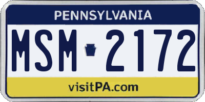 PA license plate MSM2172