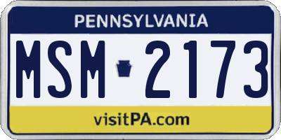 PA license plate MSM2173