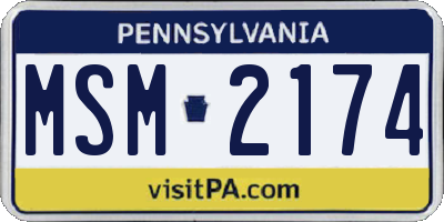PA license plate MSM2174
