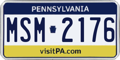 PA license plate MSM2176