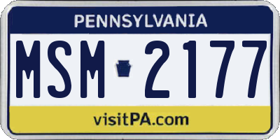 PA license plate MSM2177