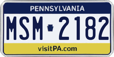 PA license plate MSM2182