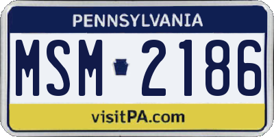 PA license plate MSM2186