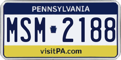 PA license plate MSM2188