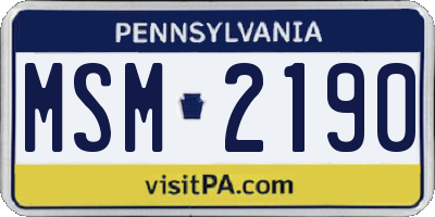 PA license plate MSM2190