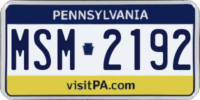 PA license plate MSM2192