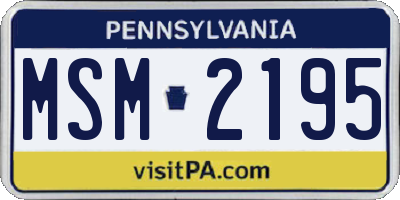 PA license plate MSM2195