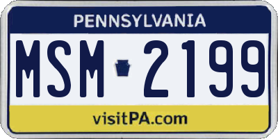 PA license plate MSM2199