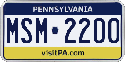 PA license plate MSM2200