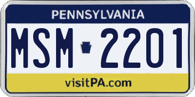 PA license plate MSM2201