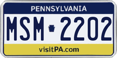 PA license plate MSM2202