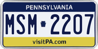 PA license plate MSM2207