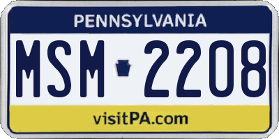 PA license plate MSM2208