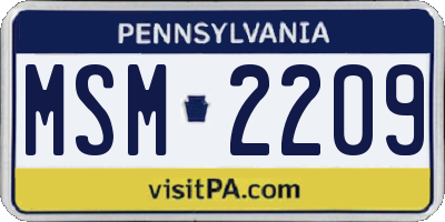 PA license plate MSM2209