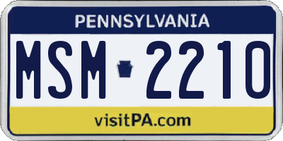 PA license plate MSM2210