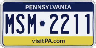 PA license plate MSM2211