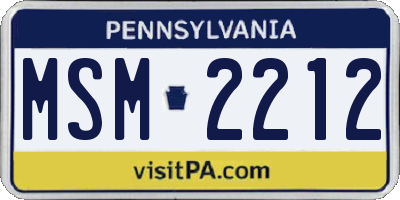 PA license plate MSM2212