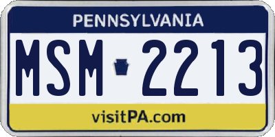 PA license plate MSM2213