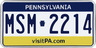 PA license plate MSM2214