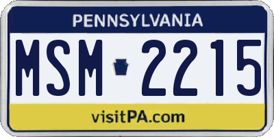 PA license plate MSM2215