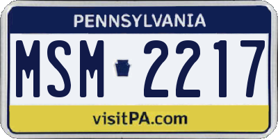 PA license plate MSM2217