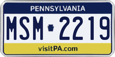 PA license plate MSM2219