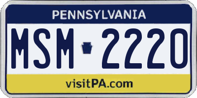 PA license plate MSM2220